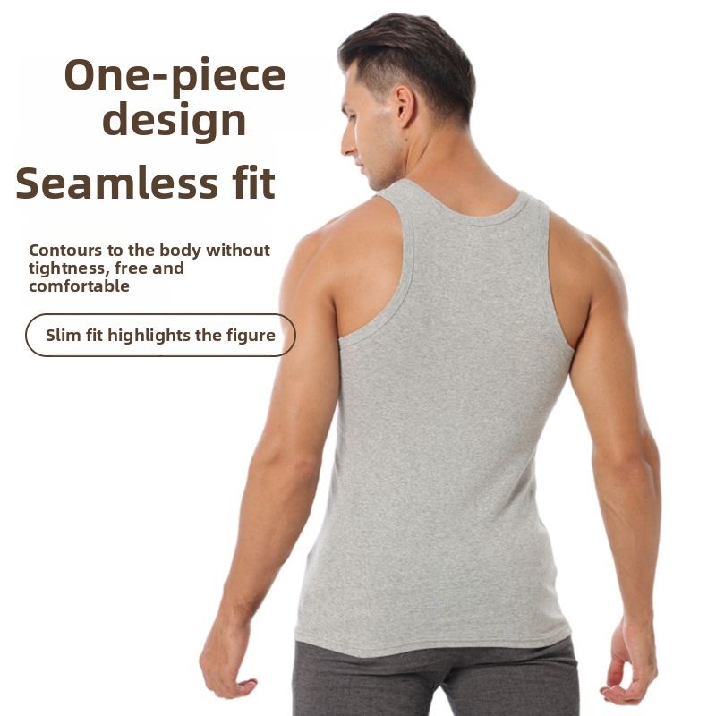 Men's Clothing Men's 100% Cotton Vest For Sports And Fitness Tight Fit Breathable Inner Wear Summer Top For Formal & Casual_viptrois.com