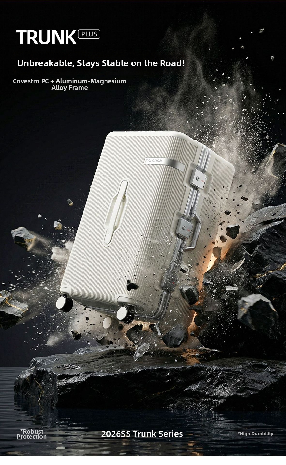High End Aluminum Frame Luggage Set Rolling Suitcase With Lock_voghion.com