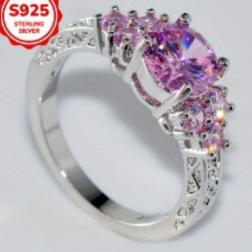 Electroplated Celestine Wish Cross-Border E-Commerce Supply Hot-Selling High-End Eight-Heart-Eight-Arrow Zircon Ring European and American Popular Engagement