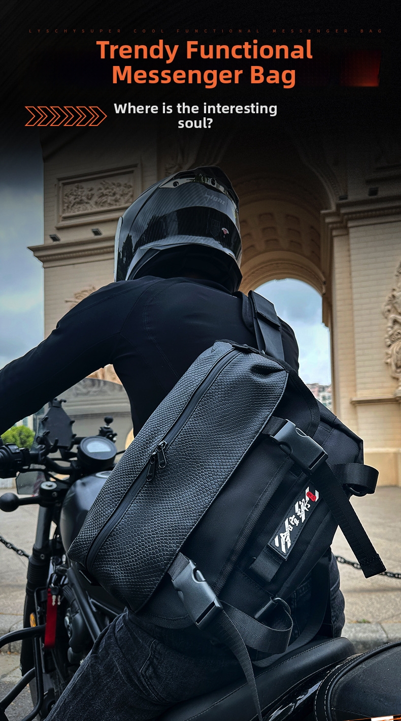 Men's Motorcycle Riding Crossbody Bag Waterproof Motorbike Backpack Commuter Shoulder Bag Rider Gear_voghion.com