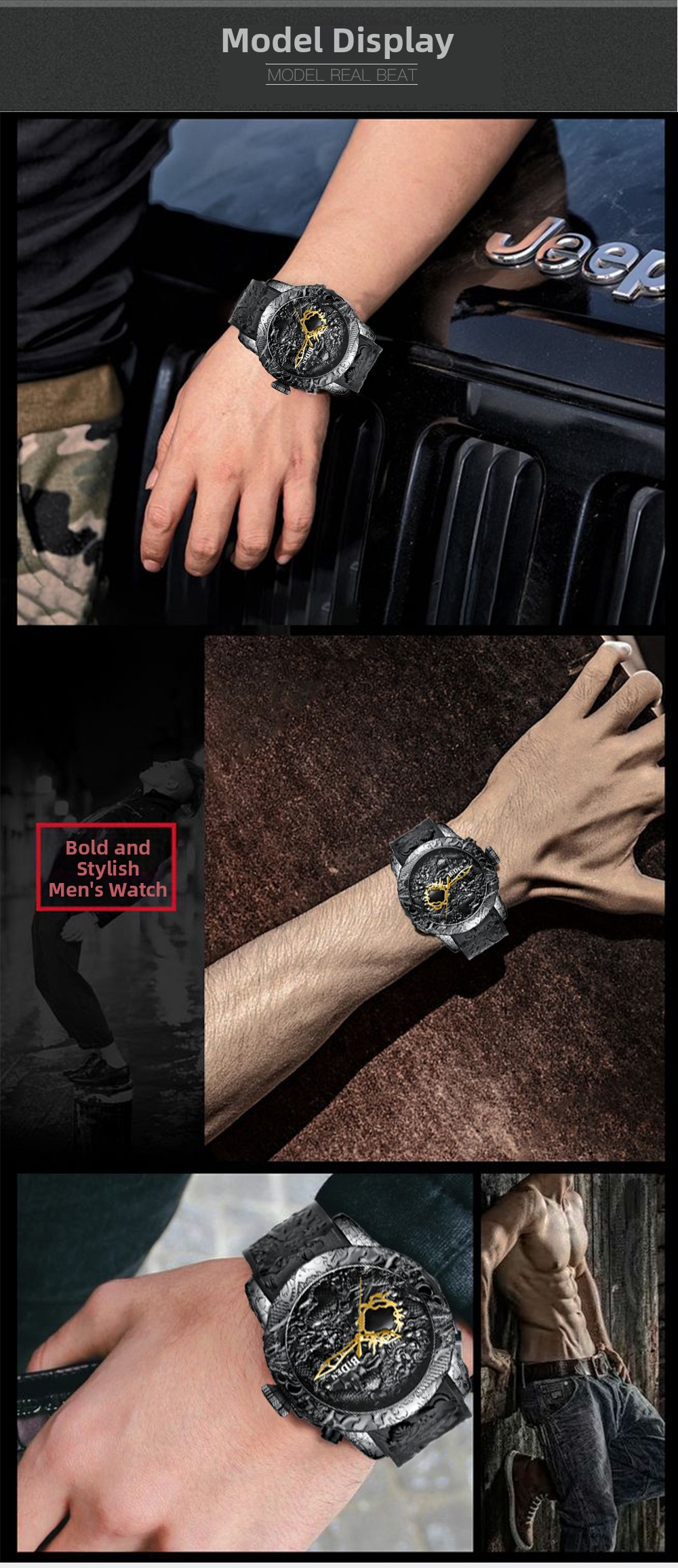 Reloj de cuarzo para hombre estilo retro lujo impermeable_voghion.com