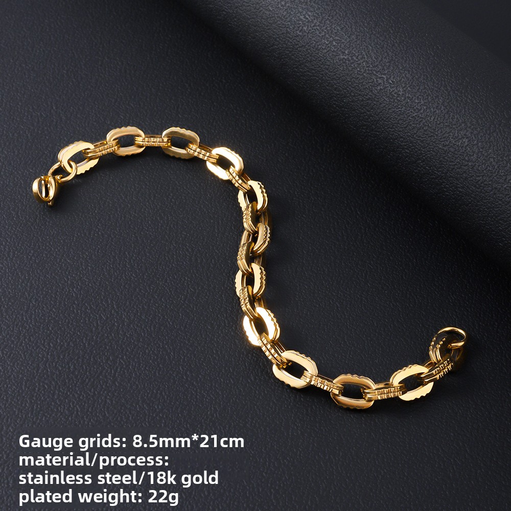 Bracciale In Acciaio Inossidabile Placcato Oro 18k Da Donna_voghion.com
