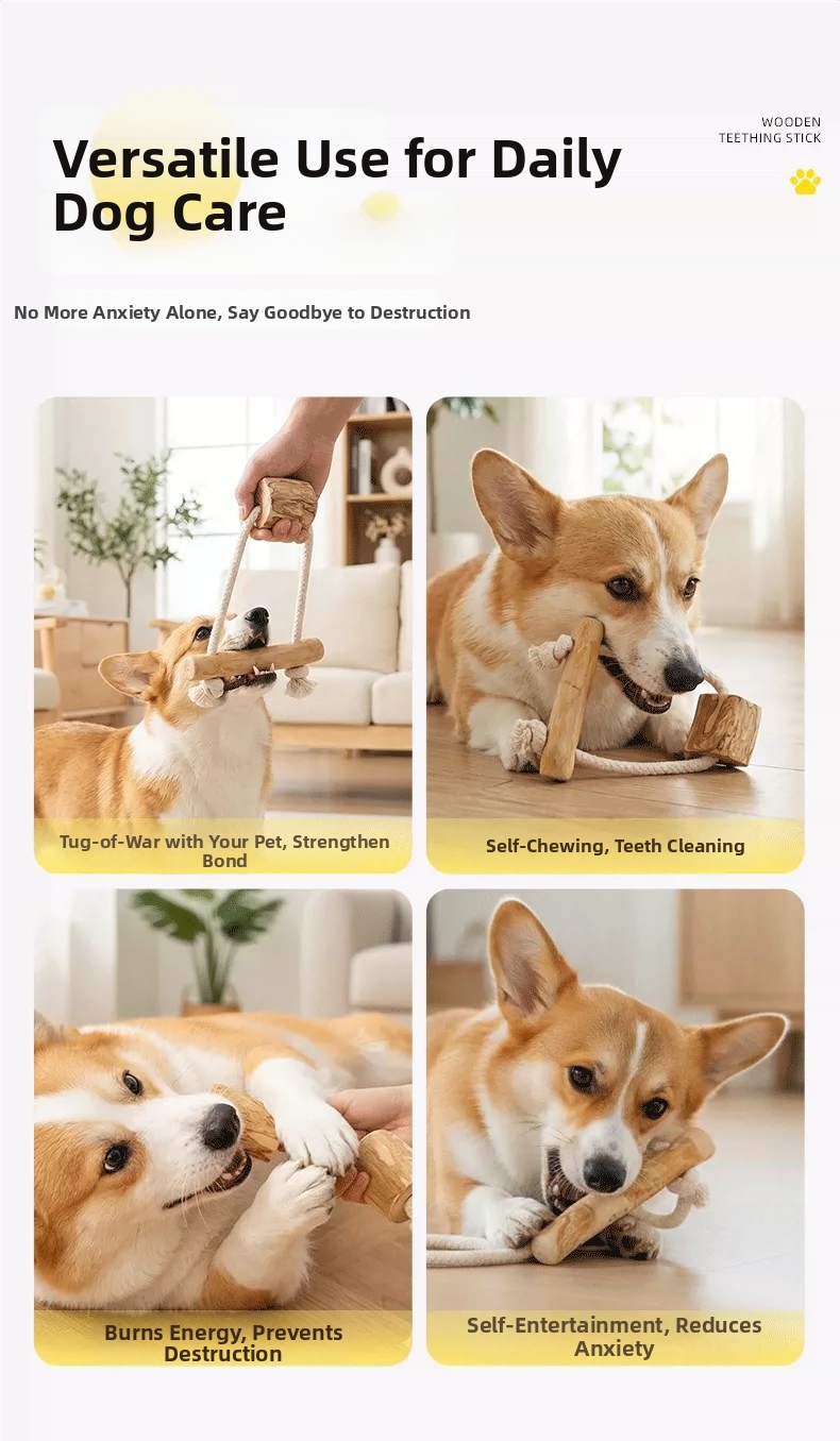 Kaffeefarbenes Holzspielzeug Für Hunde Und Robuster Kauspielzeug_voghion.com