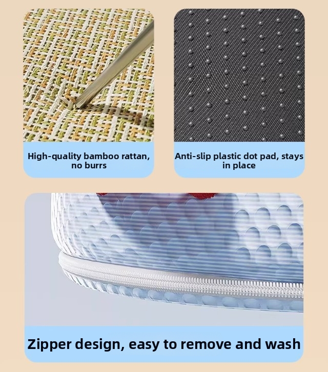 Cat Cooling Bed Mat Washable Rattan Sleeping Bed For Pets_voghion.com
