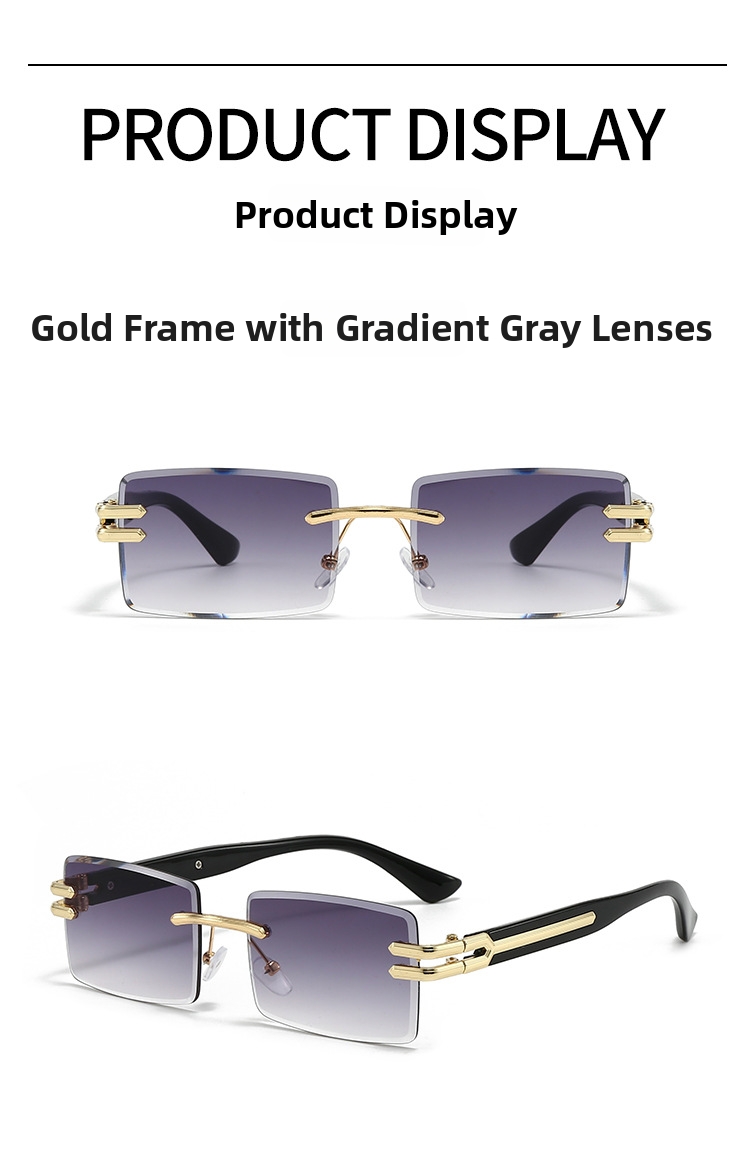 Rimless Metal Sunglasses For Men Double Bridge Trendy Design_voghion.com