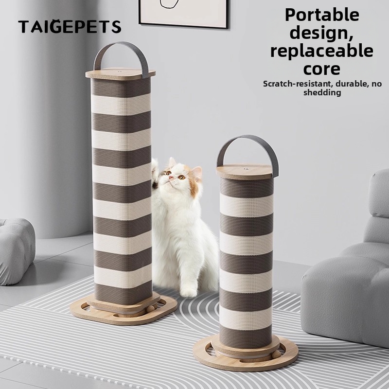 Post Style Cat Scratching Board Thickened Corrugated Cardboard Two Piece Design Portable Wear Resistant Lint Free Cat Tree Toy_voghion.com