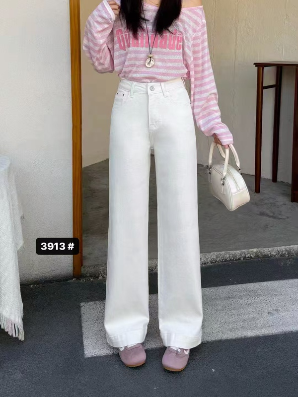 3913 Special Price Spring Collection High Elastic Washed Soft Denim New Versatile Loose Slimming Straight Pants Offer 3913 Special Price Spring Collection High Elastic Washed Soft Denim New Versatile Loose Slimming Straight Pants Offer