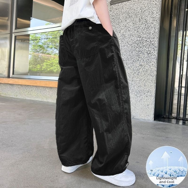 Pantalon d'été pour garçon, jambes fines, droites et larges, style décontracté et tendance, anti-moustiques, à motifs croisés, pour tout-petits de 3 à 7 ans._voghion.com
