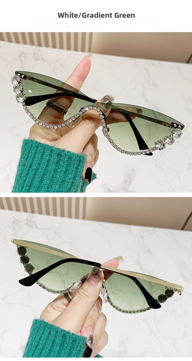 Occhiali da sole donna gatto con strass semicerchio moda_voghion.com