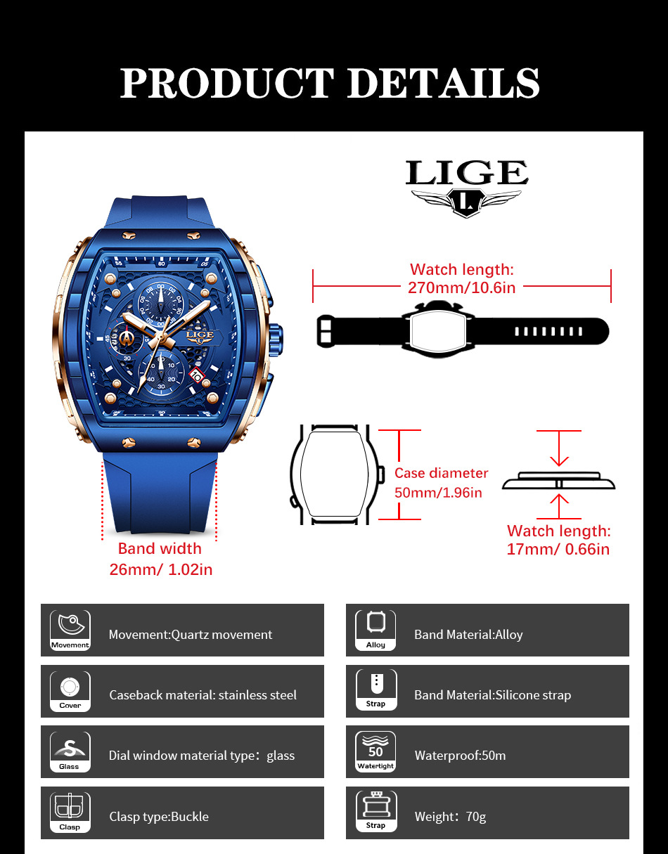 Men's Quartz Watch Multifunction Waterproof Luminous Business_voghion.com