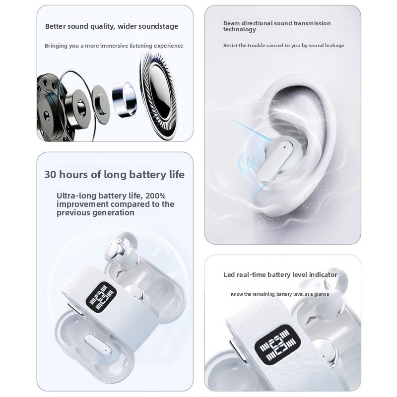Auricolari bluetooth wireless a clip con lunga durata batteria_voghion.com