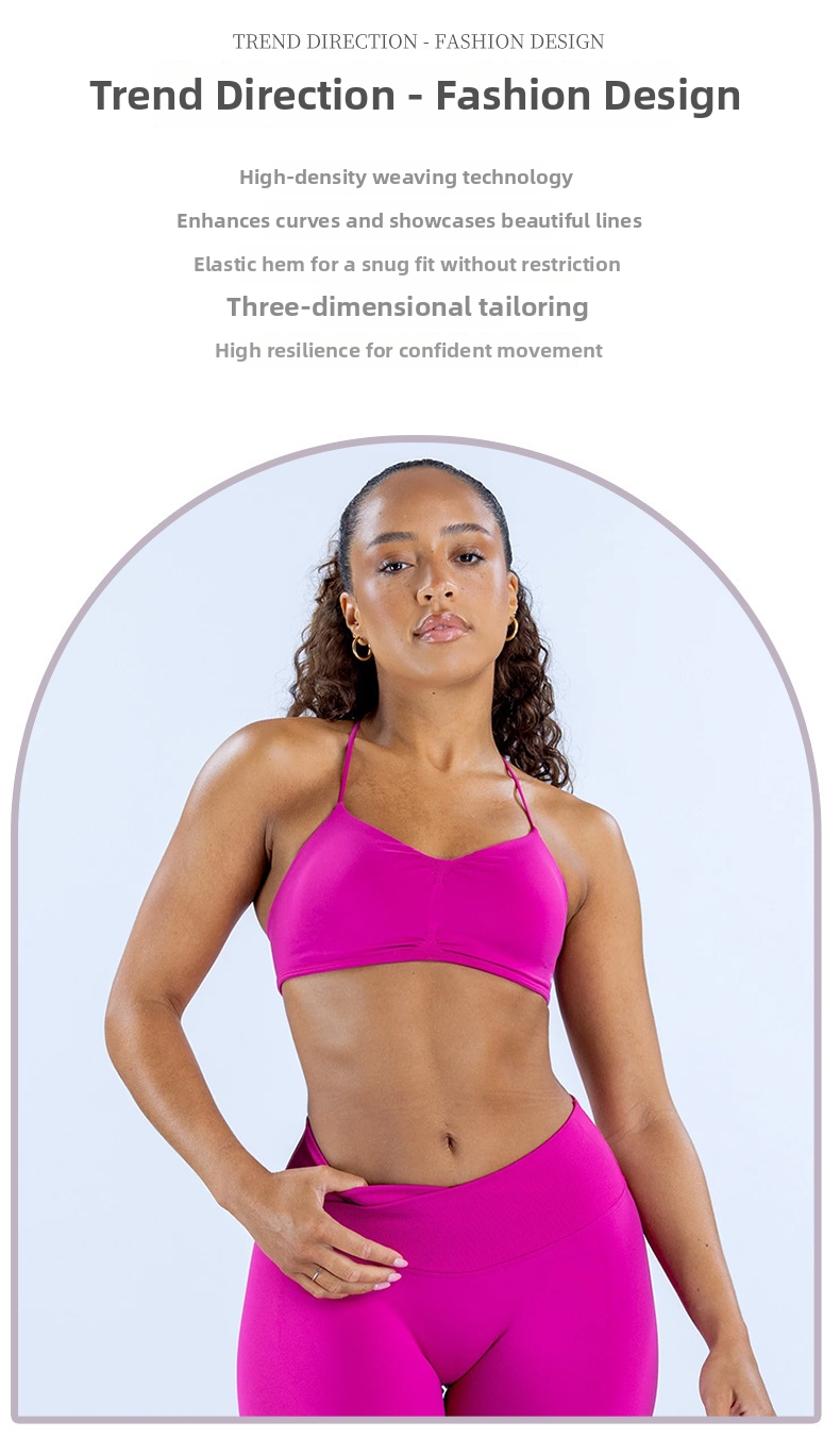 High Elastic Matte Thin Fitness Bra Crossback Spaghetti Strap Seamless Shoulder Sports & Outdoor Clothing For Women_desvips.com