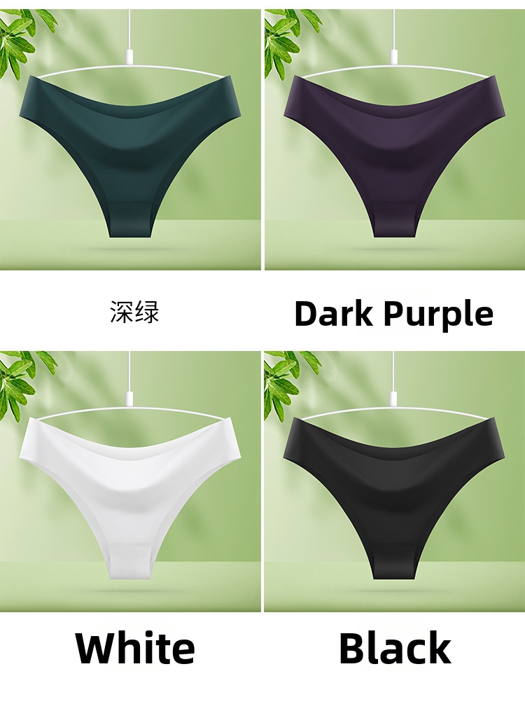 Women's Seamless Ice Silk Bikini Briefs Breathable Underwear_voghion.com