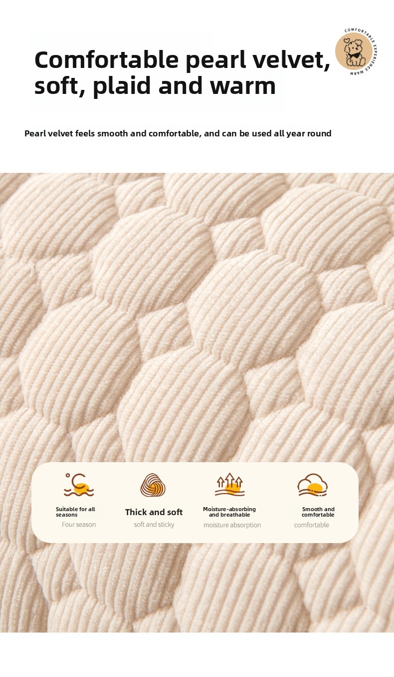 1PC Weiche Cord Hund Sofa Abdeckung Plaid Haustier Bett Decke Matte für Große Hund Pad mit Nacken Kissen verdicken Katze Beruhigende Nest Couch Bett – Detail 5