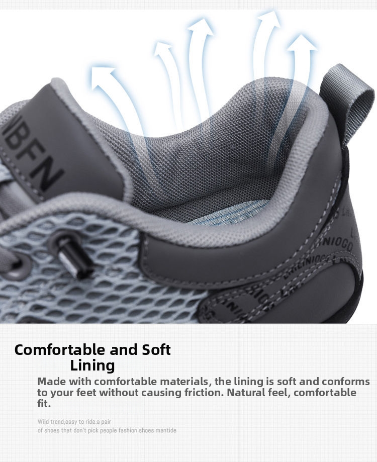 Baskets de sport homme été 2025 en maille respirante, décontractées et légères, chaussures de course blanches et noires à lacets Corkshoes_voghion.com