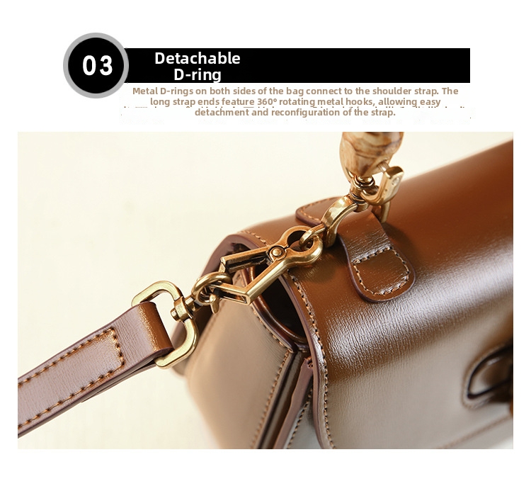 Elegant sadelväska för dam med bambuhandtag och axelrem_voghion.com