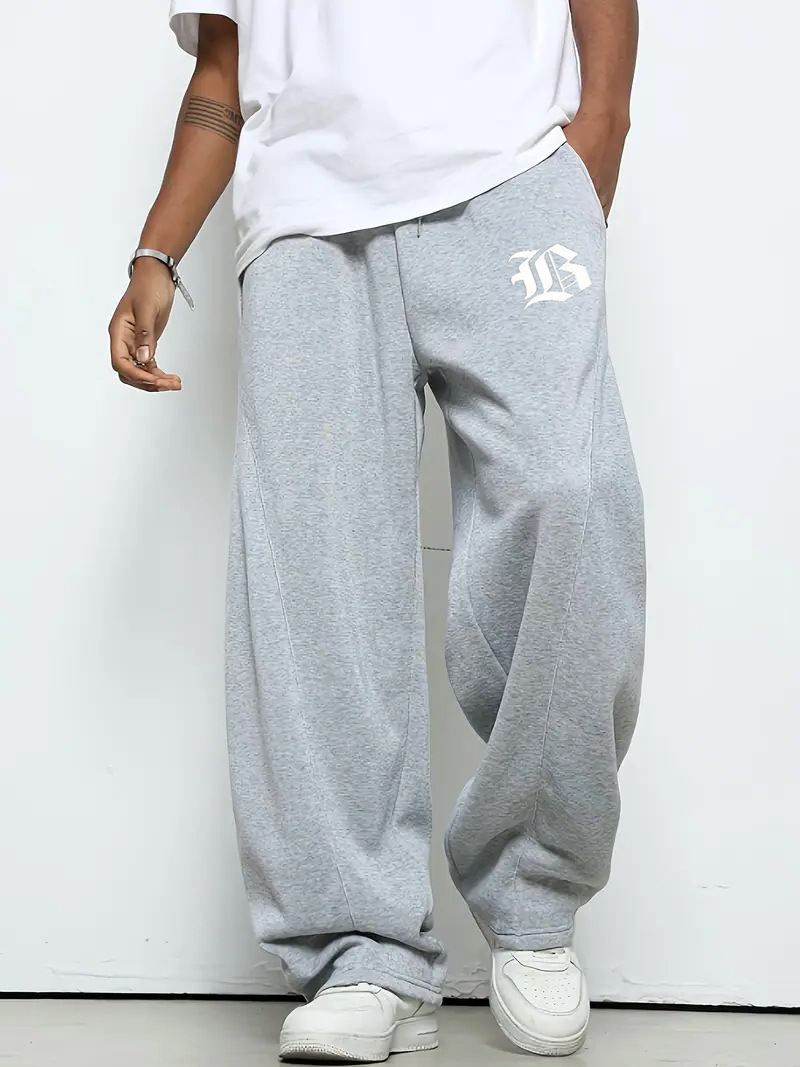 Men's Clothing Loose Casual Sweatpants Youth Autumn Winter Straight Leg Long Pants_voghion.com