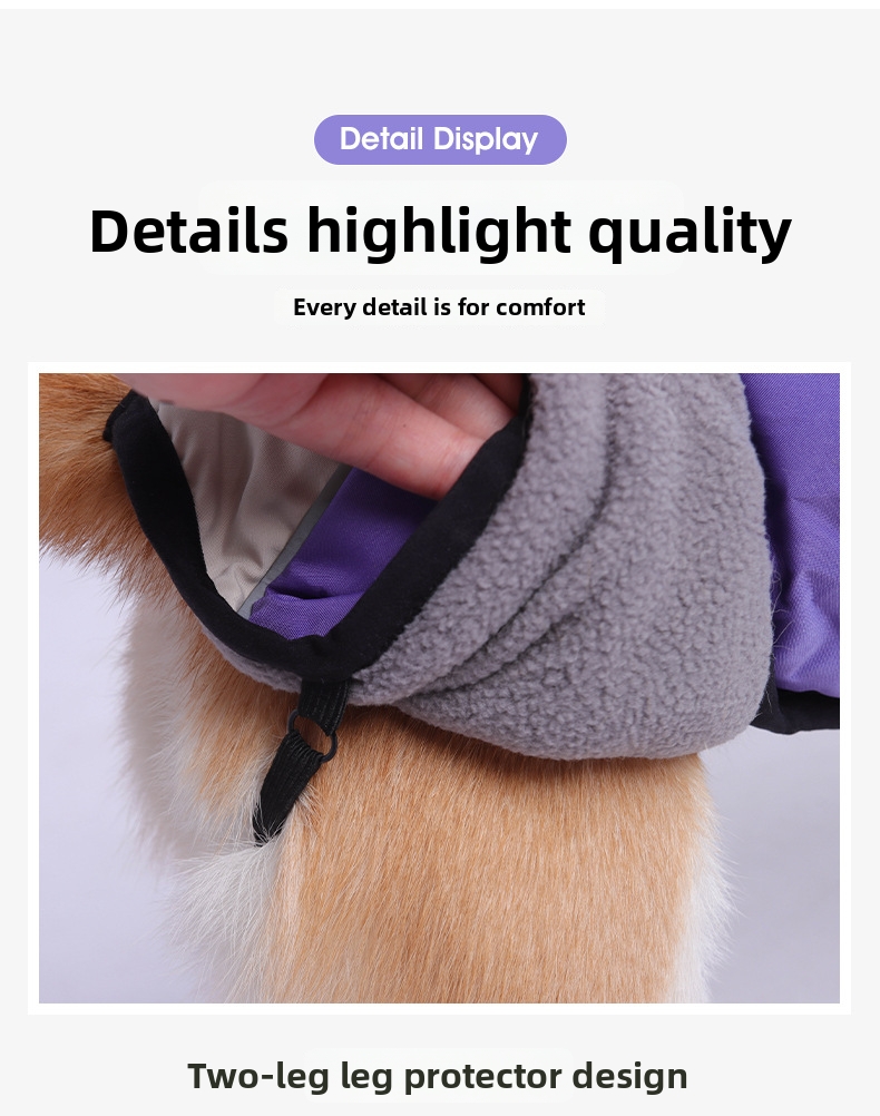 Gilet doudoune réfléchissant pour chien avec col haut chaud_voghion.com
