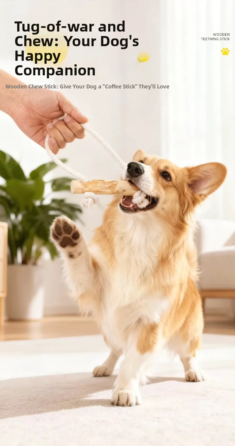 Kaffeefarbenes Holzspielzeug Für Hunde Und Robuster Kauspielzeug_voghion.com