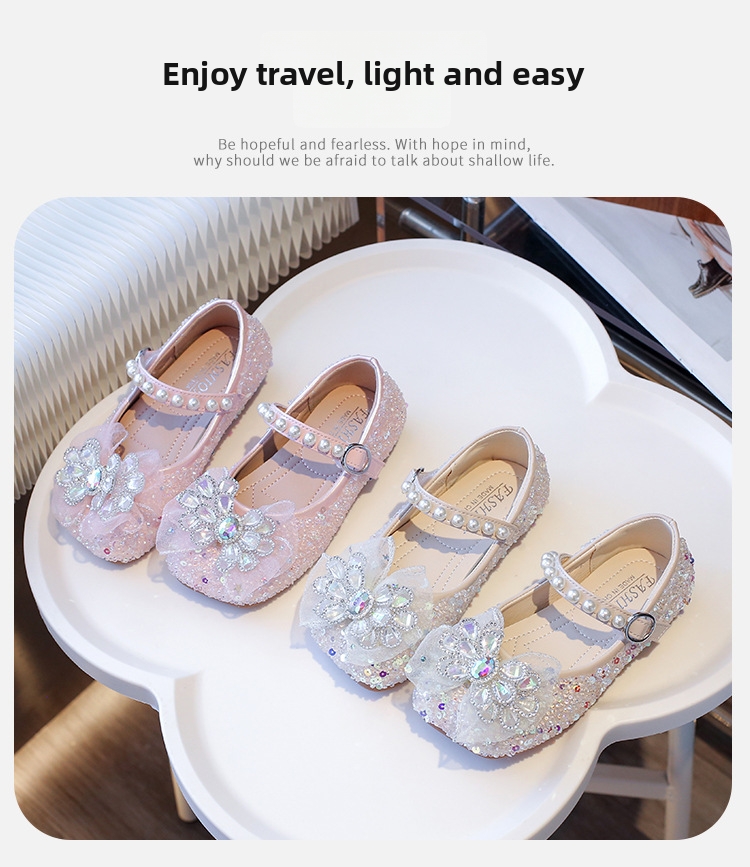 Glitzernde Prinzessin Ballerinas Für Mädchen Mit Schleife, Weich_voghion.com