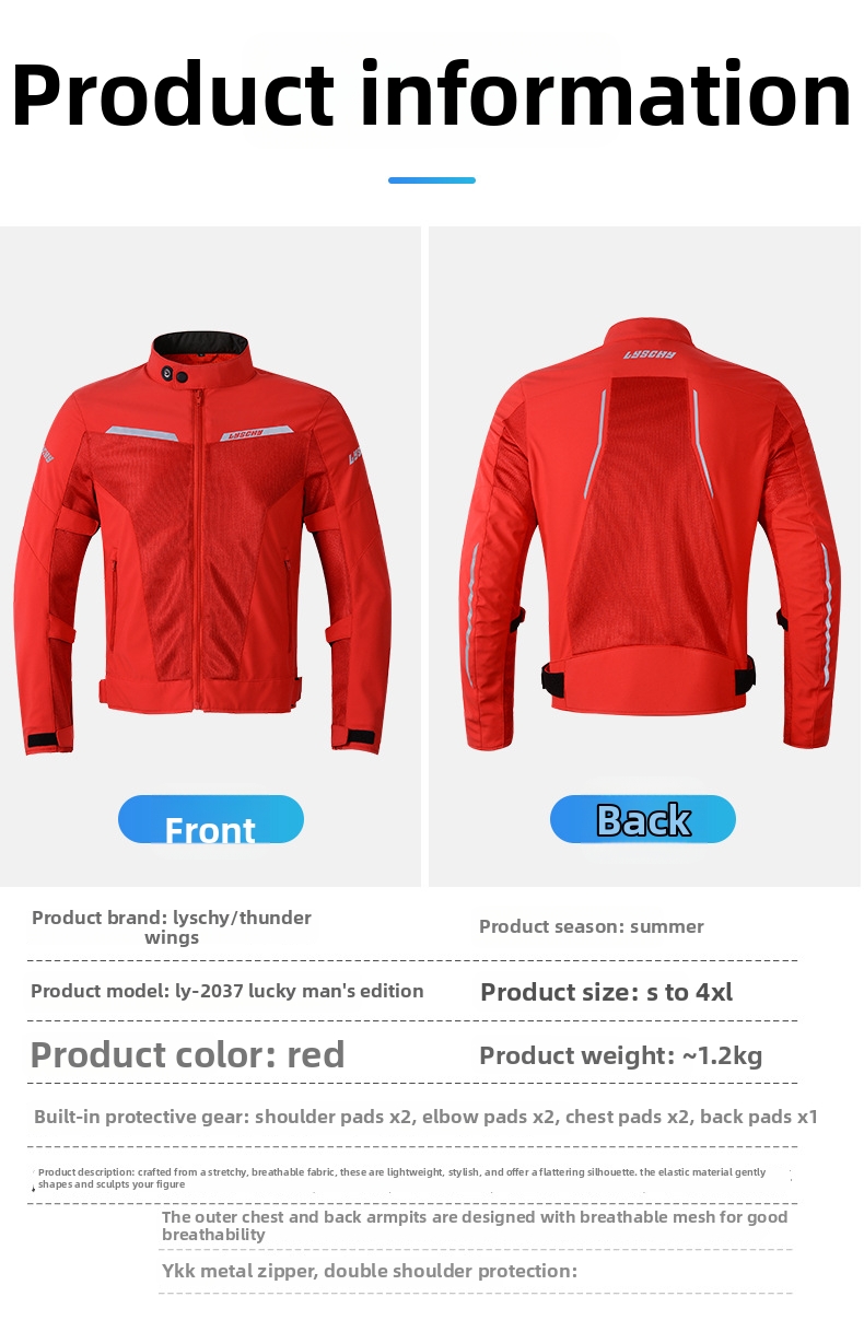 Men's Mesh Breathable Motorcycle Riding Jacket Spring/Summer Anti-Fall Rally Suit All-Season Gear For Riding Apparel_voghion.com