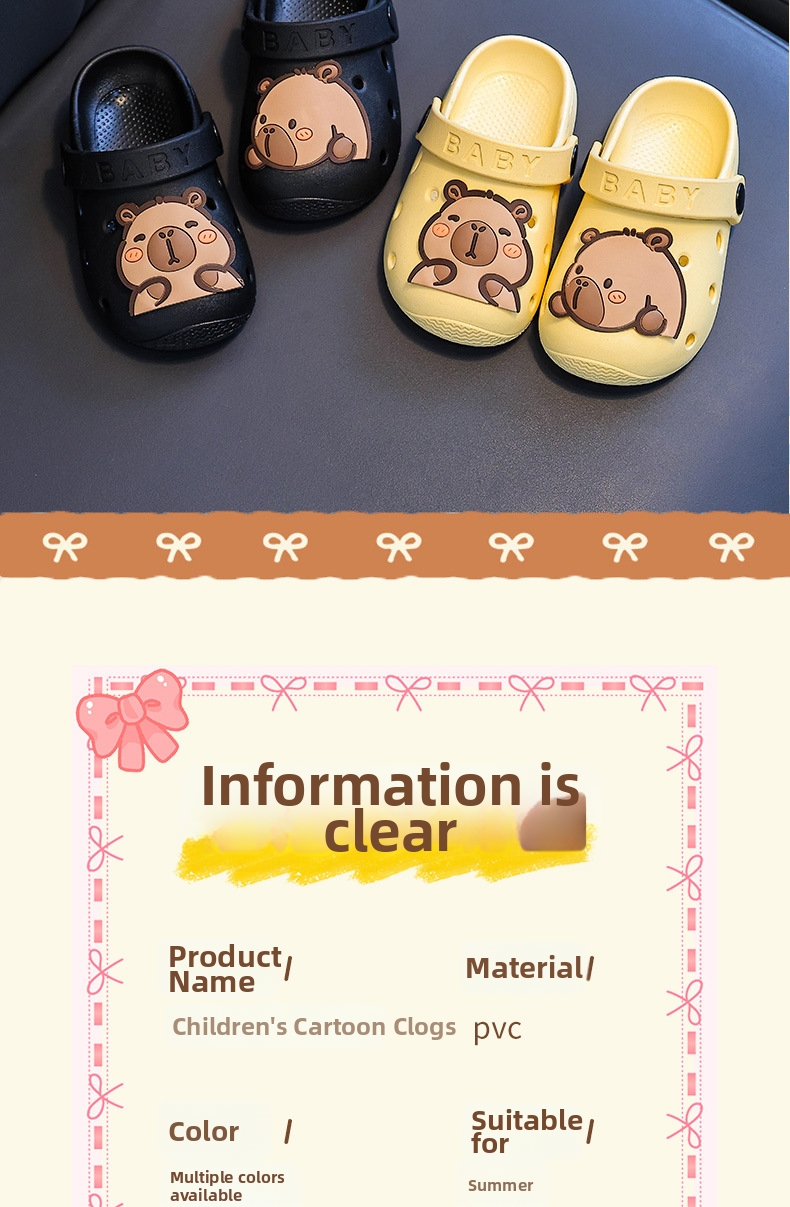 Childrens Reversible Clogs Non-slip Soft Soled Sandals Kids_voghion.com