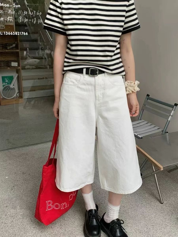 2802 Special Offer: High-Elasticity Washed Soft Denim Pants for Women, Casual Versatile Loose Slimming Cropped Pants