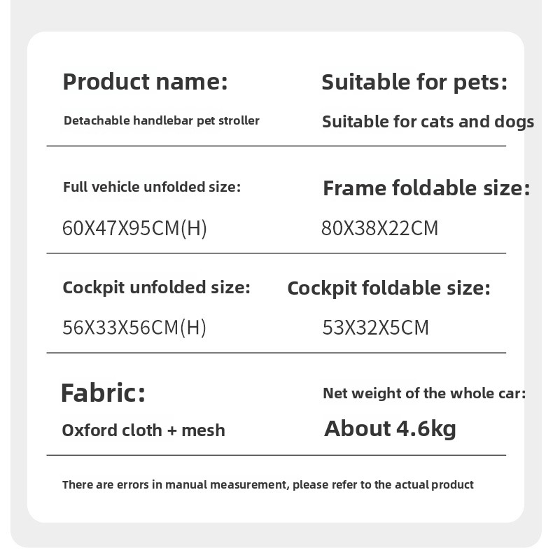 Pet Stroller For Dogs And Cats Lightweight Foldable Pet Cart_voghion.com