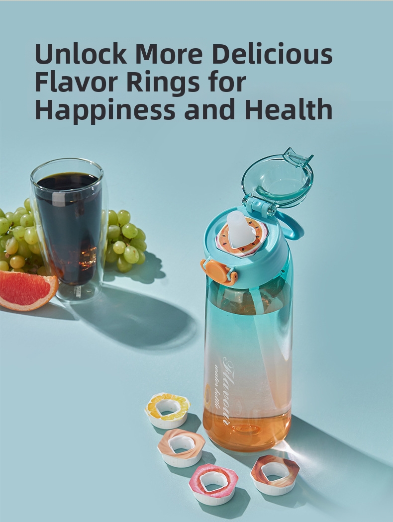 Scented Water Bottle With Fruit Gradient Colour And Tilted Neck_voghion.com