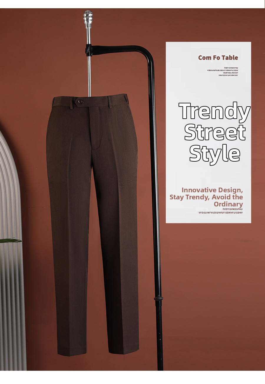 Spring/Summer Men's Casual Commuter Trousers British Style Skinny Fit Wrinkle Resistant Versatile Retro Designer Suits & Blazers_viptrois.com