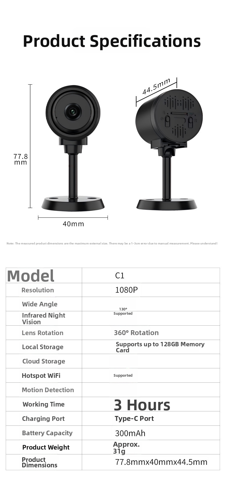 Smart Wifi Camera Hd Security Home Surveillance With Night Vision_voghion.com