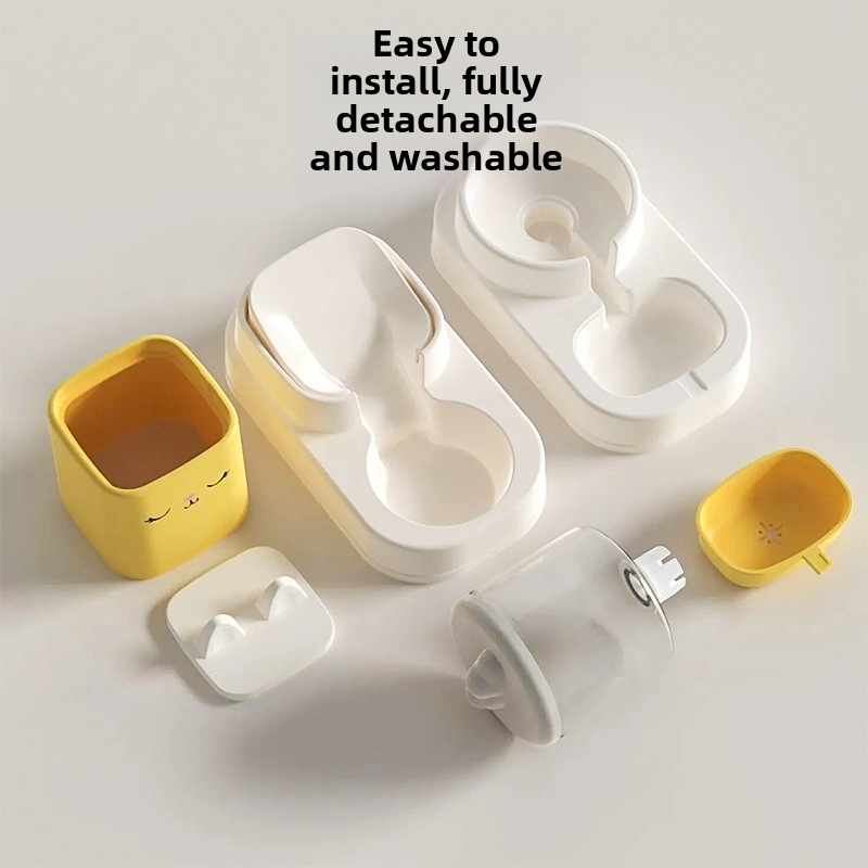 Distributore automatico di cibo per animali domestici 2 in 1 per gatti e cani, ciotola per cani e dispenser d'acqua. Accessori per animali domestici._voghion.com