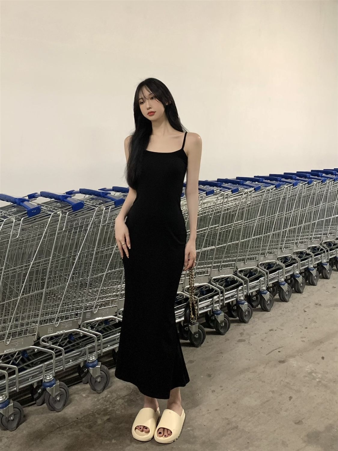 Women's Sleeveless Waist Slimming Dress Sweet Spicy Backless Suspender Short Pure Fishtail Bodycon Summer Casual Elegant Fashion_ecoleips.com