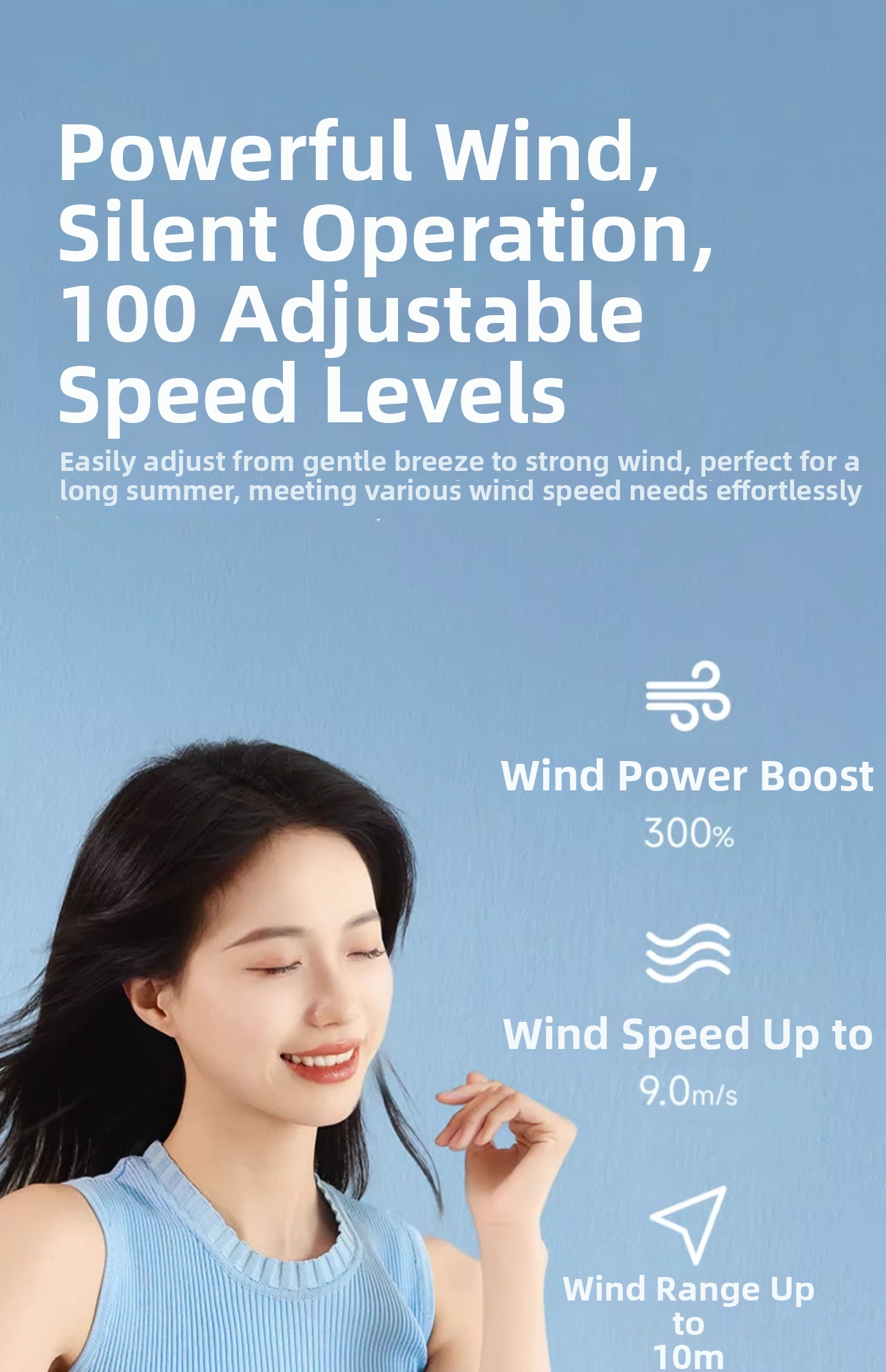 High-speed Rechargeable Circulating Fan Quiet Desktop Wall Fan_voghion.com