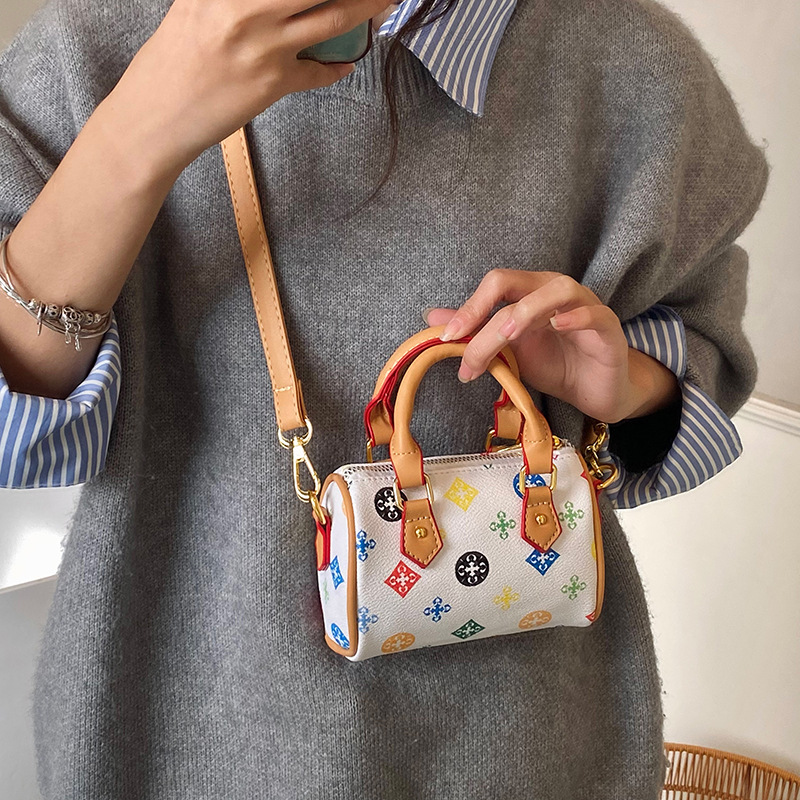 Women's Monogram Crossbody Bag Boston Style Handbag High-End Commuting Light Luxury Retro Versatile Mini Children's Bag_voghion.com