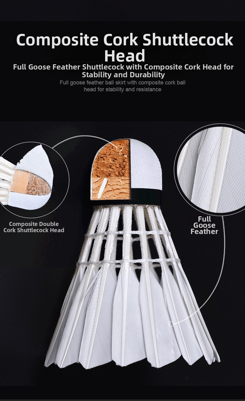 Badminton Shuttlecocks Goose Feathers Durable Indoor Outdoor Pack_voghion.com