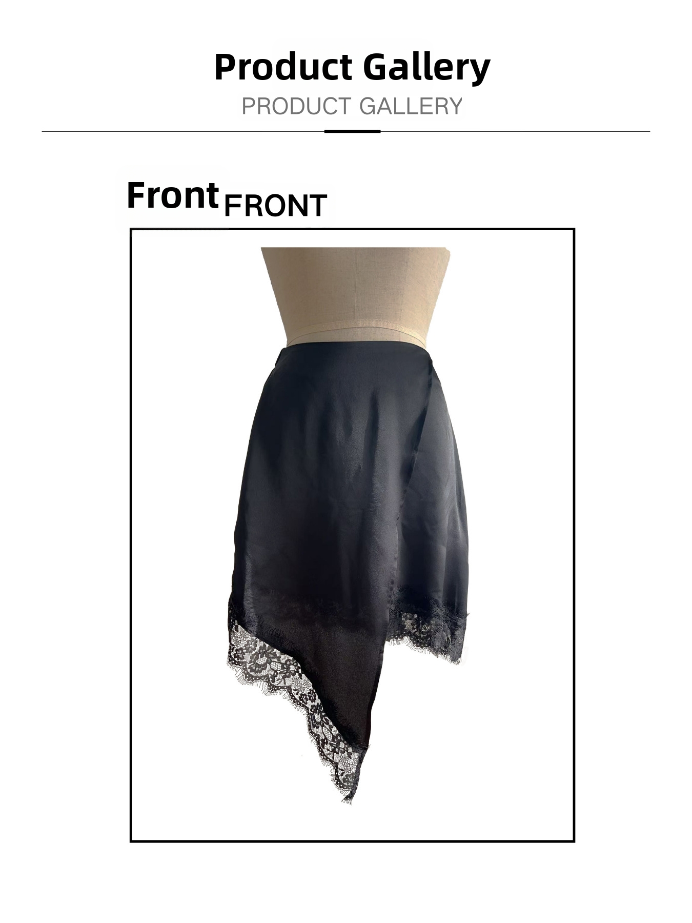 Silk Slim Fit A-Line Skirt Lace Trimmed Snowflake Design Irregular Style New Arrival Women's Bottoms_ecoleips.com