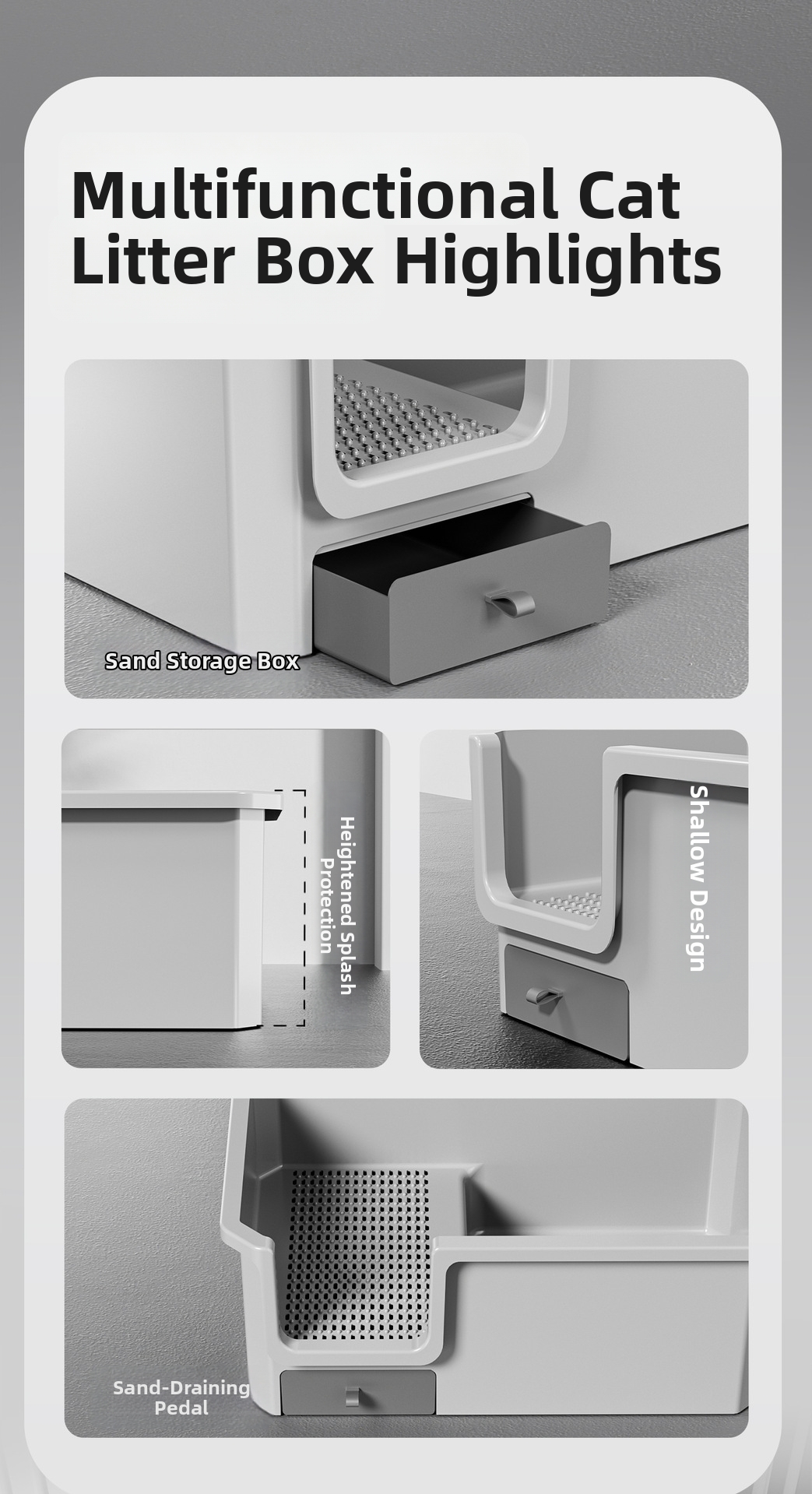 Grooss Halvoppene Katzentoilette Mit Hohem Rand Fir Haustiere_voghion.com