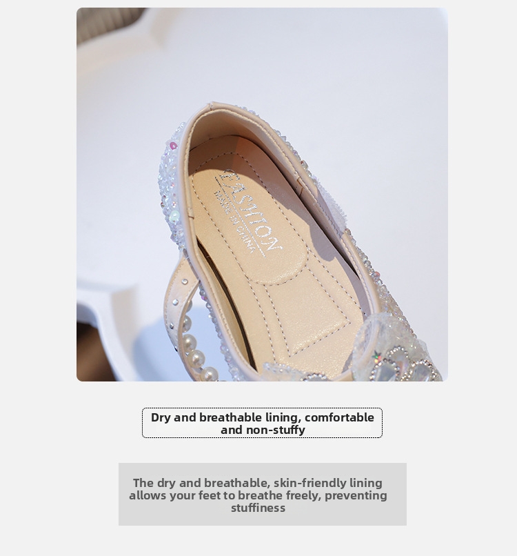 Glitzernde Prinzessin Ballerinas Für Mädchen Mit Schleife, Weich_voghion.com