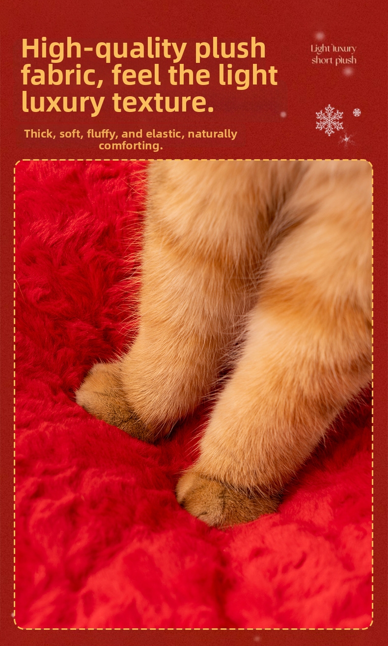 Panier chat forme pomme hiver chaud & niche confortable pour chat_voghion.com