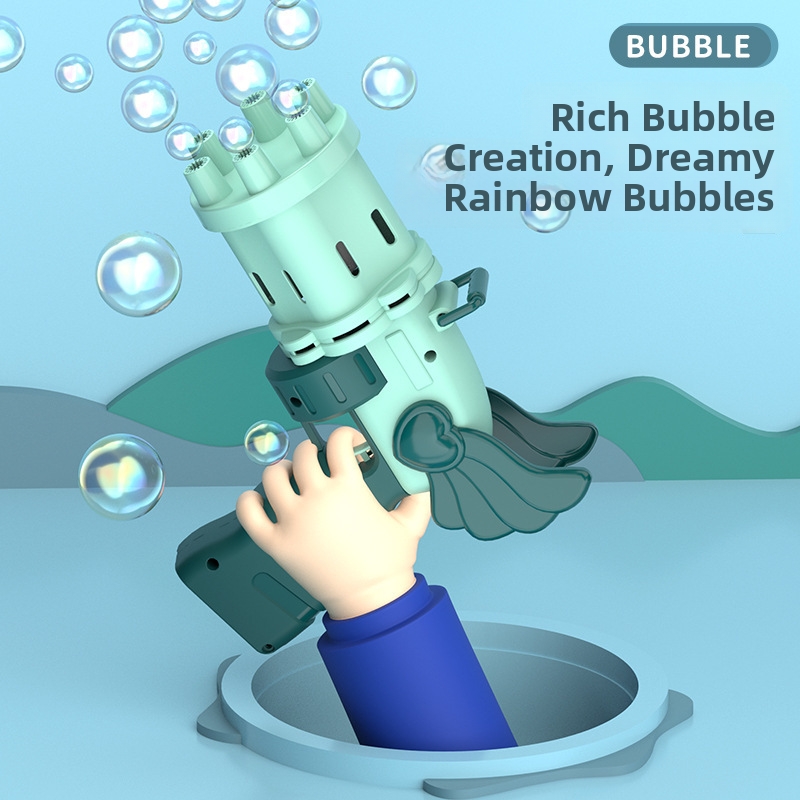 Macchina per bolle di sapone a forma di cuore con ali, fori multipli e a prova di perdite, popolare giocattolo online per sport e attività all'aperto._voghion.com