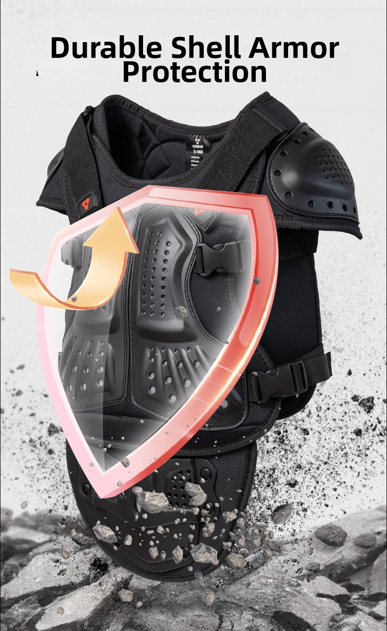 Children's Motorcycle Protective Suit For Riding And Roller Skating Breathable Anti-Fall Back And Chest Protection Balance Bike Sports Gear_voghion.com