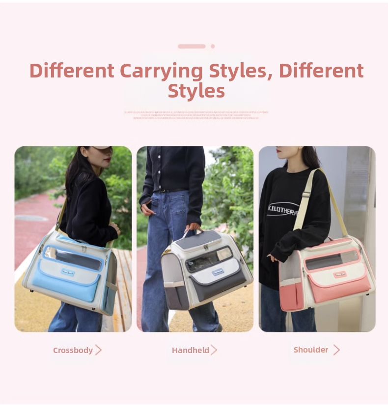 Stylish Pet Carrier Bag Large Capacity Shoulder Accessory For Cats_voghion.com
