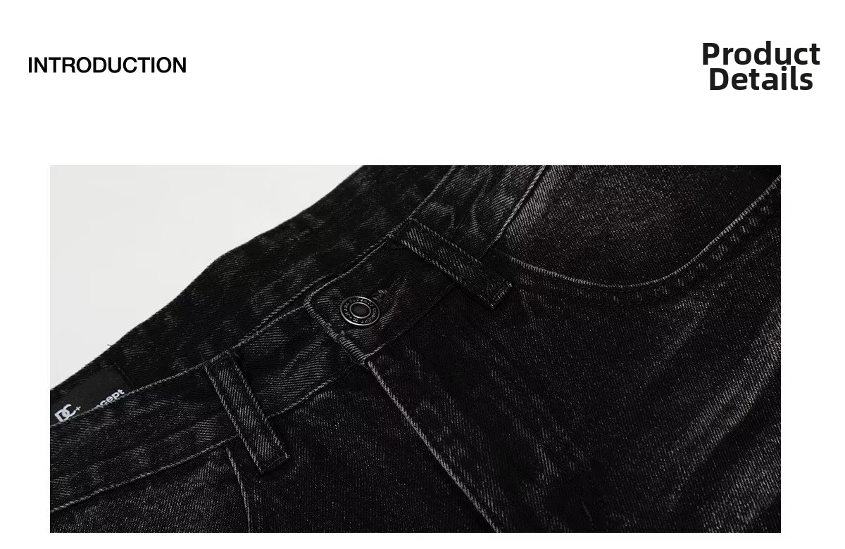 Men's Retro Straight Leg Jeans High Waisted Slimming Loose Fit Floor Length Black Gray Spring Autumn New Style American Denim_mkmklike.com