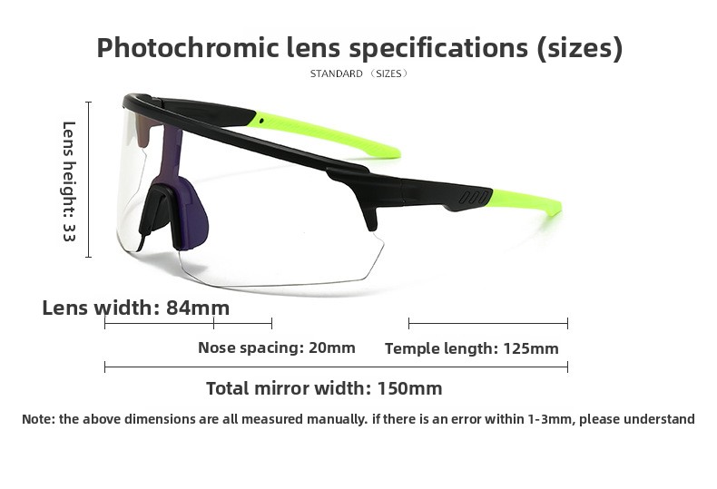 New Semi-Rimless Photochromic Sports Sunglasses, Running Cycling Wrap-Around Lens Outdoor Windproof Eyewear_desvips.com
