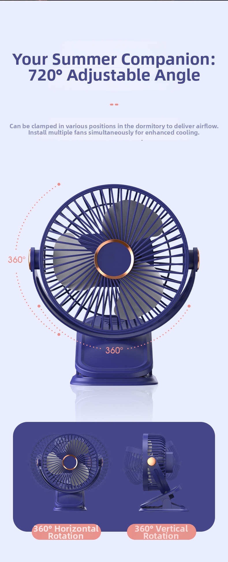 Ventilatore usb con clip portatile e luce ricaricabile studenti_voghion.com