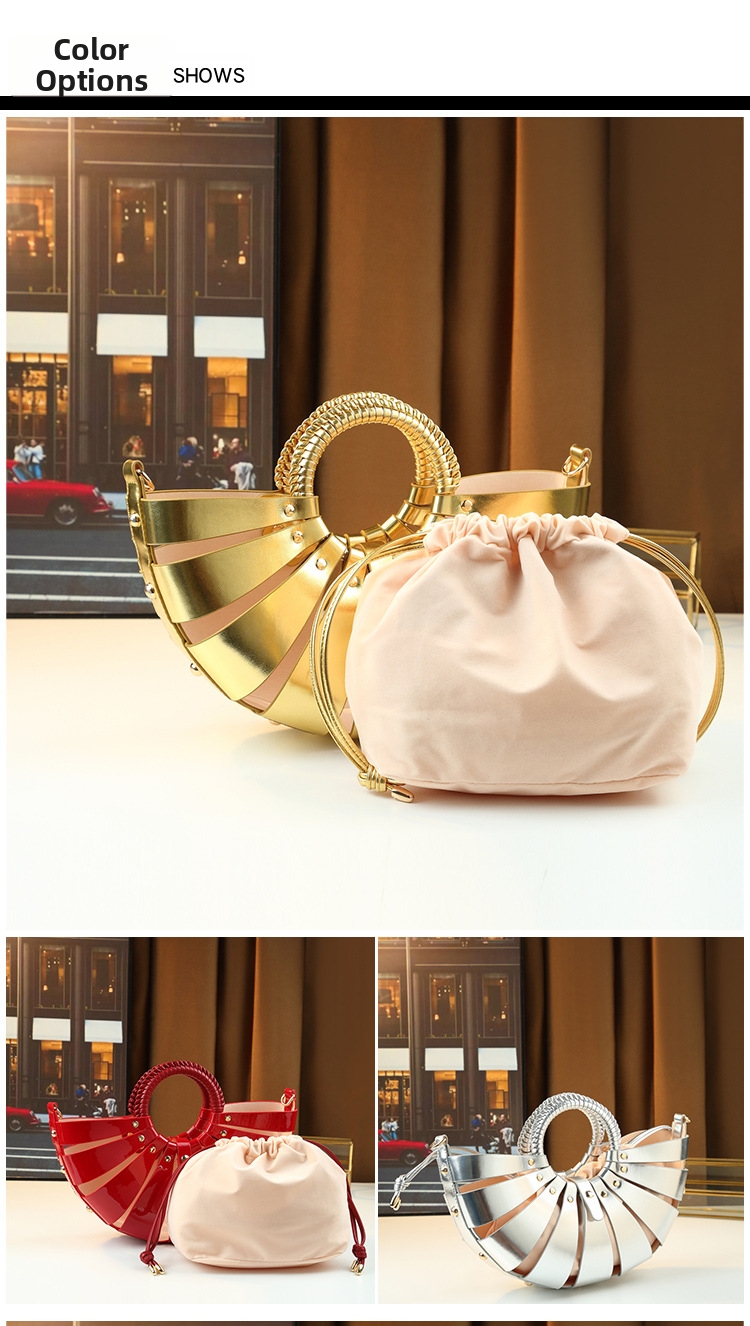 Borsa a conchiglia a ventaglio borsa a tracolla donna trendy_voghion.com