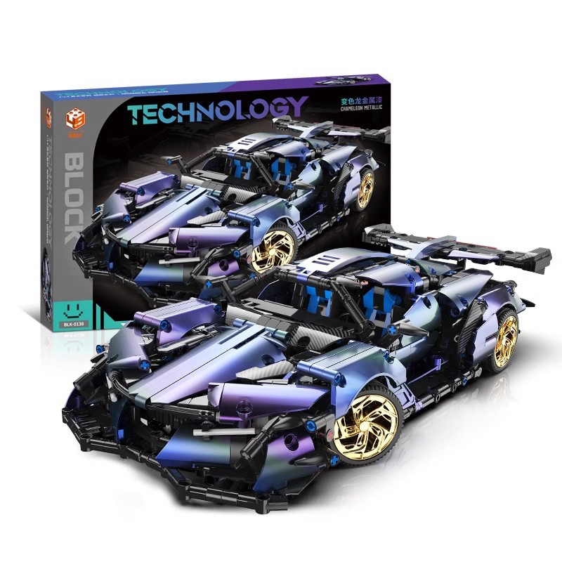 Blocos de montar de carro de corrida com controle remoto, compatíveis com o modelo de carro esportivo Apollo Rambo, brinquedo para meninos._voghion.com
