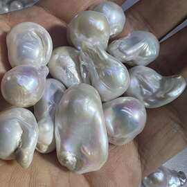 特价处理年底清货不退换15-18MM天然大巴洛克珍珠有瑕高亮