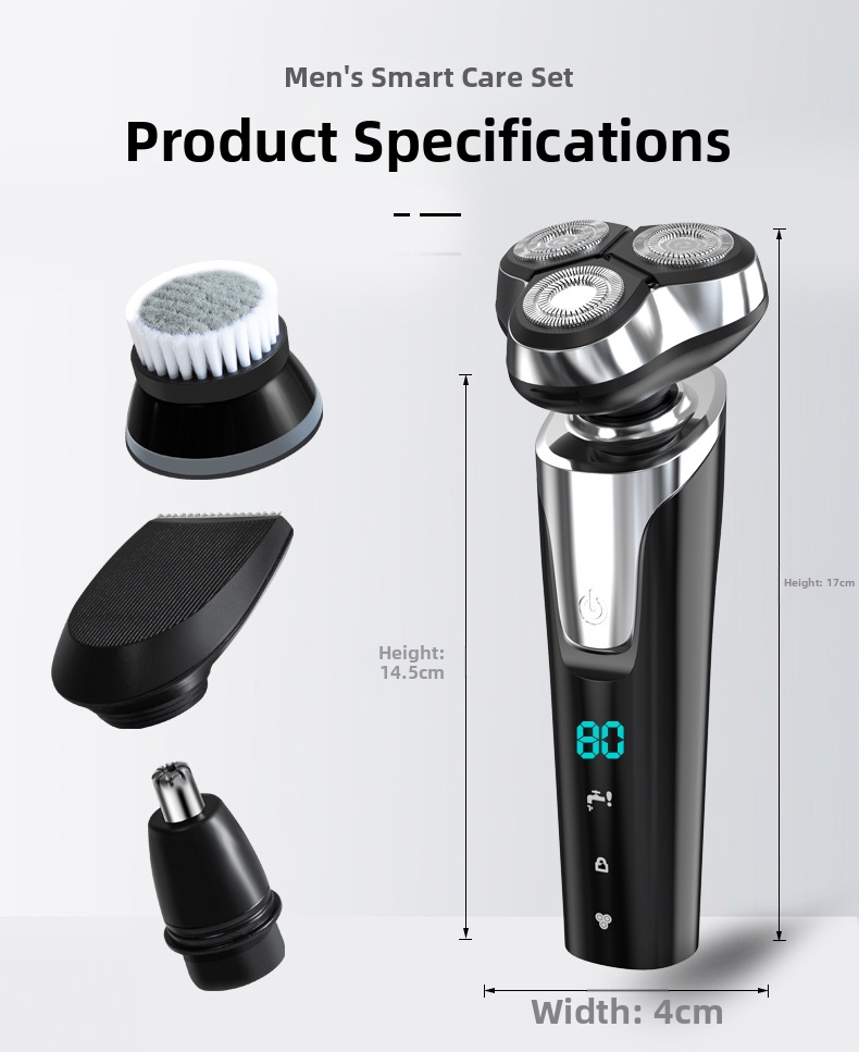 Electric Shaver With Digital Display Usb Rechargeable Beard Trimmer_voghion.com